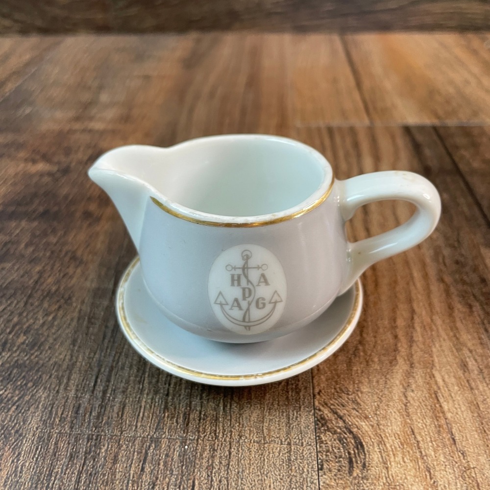 Vtg Rosenthal HAPAG Hamburg America Line Ship China Creamer & Saucer Germany